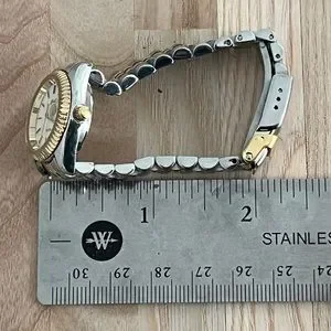 Belair Ladies Watch Rare Vintage Two-Tone Bracelet White Dial Date Window Rare BELAIR Quartz Alarm Swiss 7Jewels Two-Tone Date Men main image 2